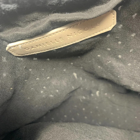 Danielle Nicole Macrame Fringe Tassel Wooden Handle Crossbody Bag in Black - Picture 10 of 10